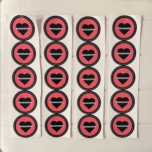 5/$15 Pink Heart Awesome Stickers